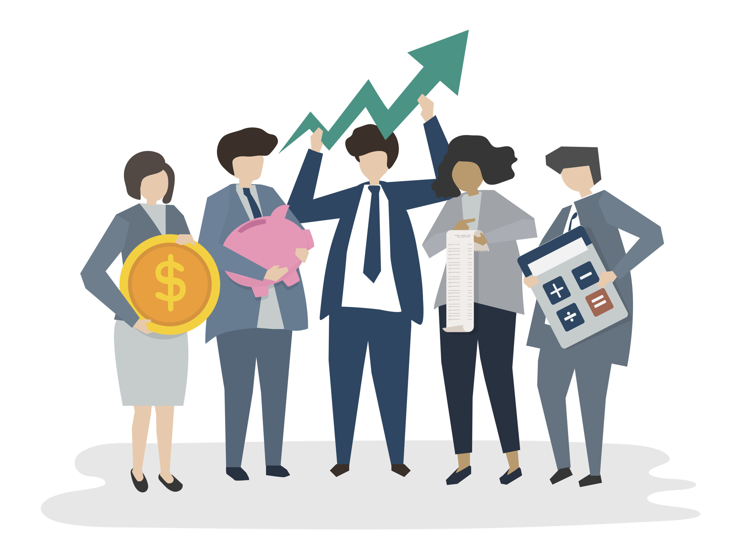 Illustration to show several people investing in one property