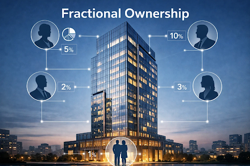 Image of a building representing fractions of ownership