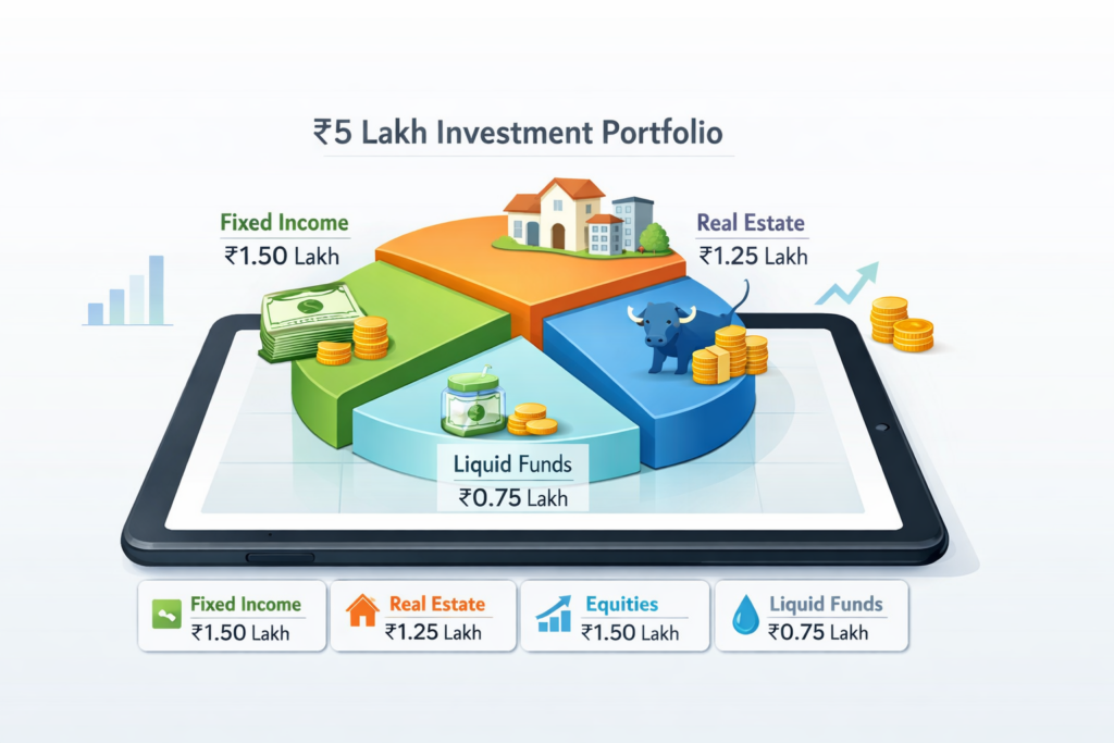 how to allocate your first 5 lakh between different asset classes.