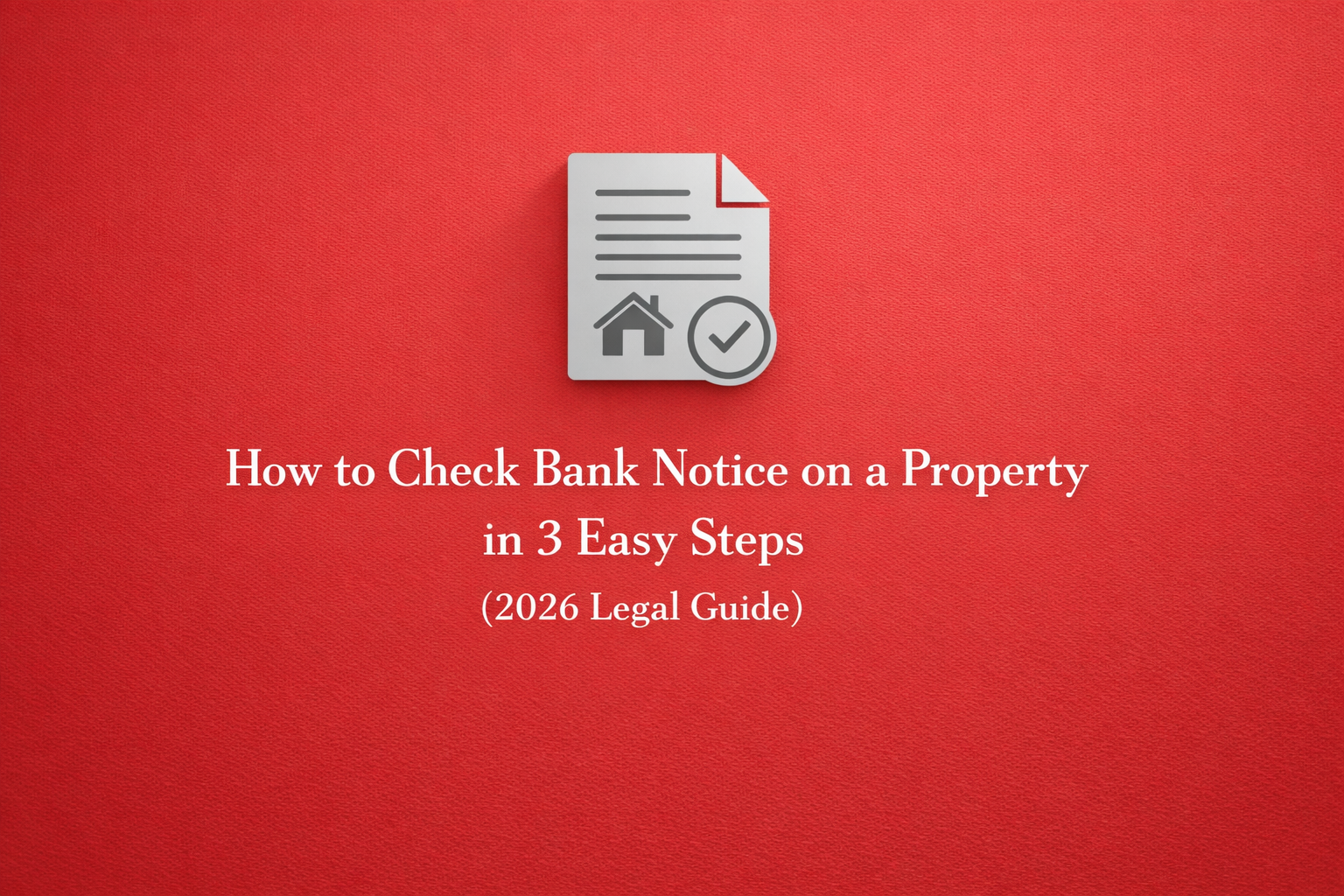 A clear illustration of how to check a bank notice on a property in 3 steps.