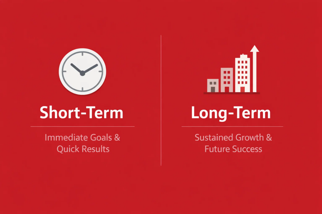 Illustration between Short term and long term growth rate in fractional real estate.