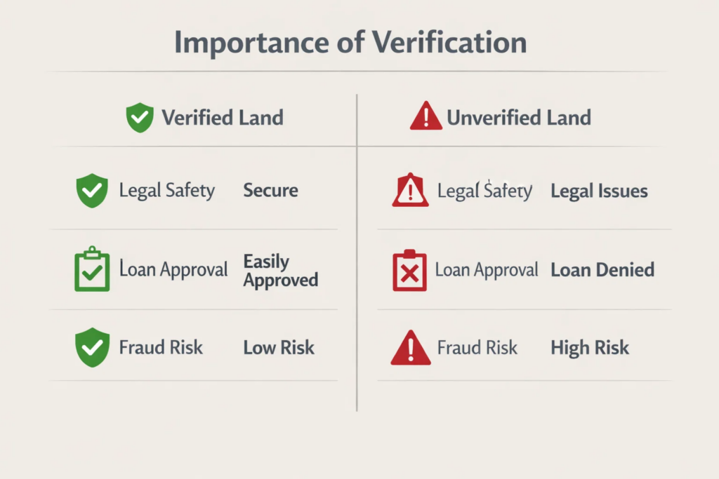 A table showcasing importance of verification in real estate.